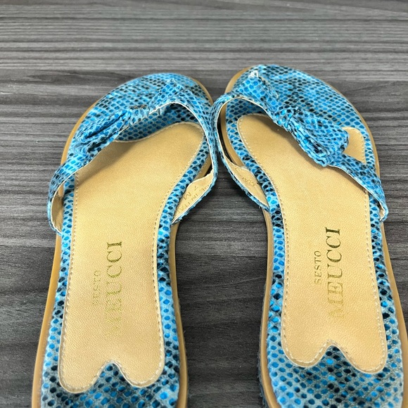 Sesto Meucci Blue and Black Snake Print Slipper, Size 7, Final Sale!!! - Picture 2 of 2
